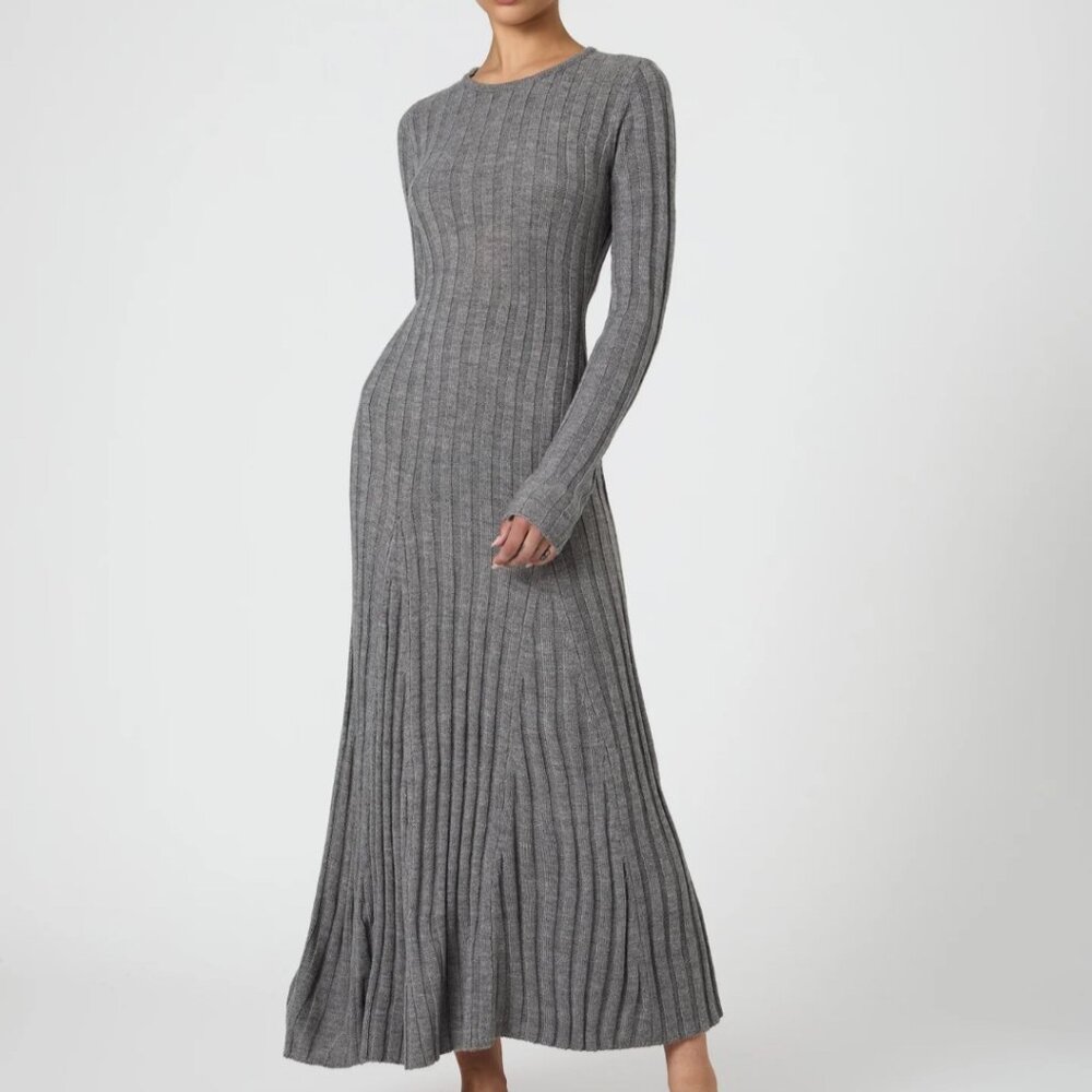 Long sleeve midi sweater dress
